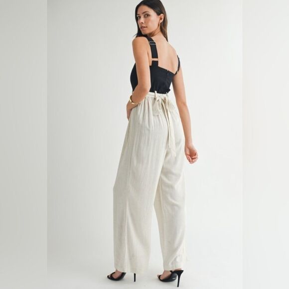 Claire’s Cream Wide-Leg Pant Jumpsuit - Picture 14 of 16